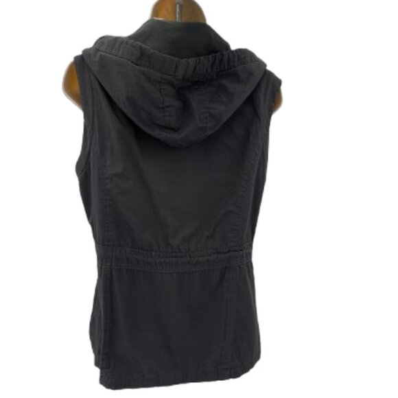 YMI Women’s Small Charcoal Hooded Utility Cargo Vest Jacket - Picture 6 of 8